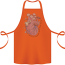 Mushroom Heart Foraging Mycology Cotton Apron 100% Organic Orange