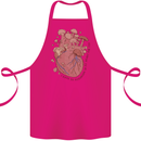 Mushroom Heart Foraging Mycology Cotton Apron 100% Organic Pink