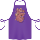 Mushroom Heart Foraging Mycology Cotton Apron 100% Organic Purple