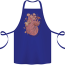 Mushroom Heart Foraging Mycology Cotton Apron 100% Organic Royal Blue