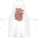 Mushroom Heart Foraging Mycology Cotton Apron 100% Organic White