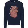 Mushroom Heart Foraging Mycology Kids Sweatshirt Jumper Navy Blue