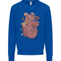 Mushroom Heart Foraging Mycology Kids Sweatshirt Jumper Royal Blue