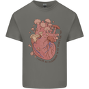 Mushroom Heart Foraging Mycology Kids T-Shirt Childrens Charcoal