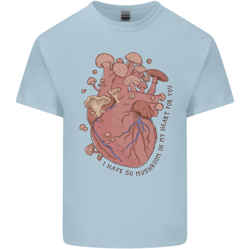 Mushroom Heart Foraging Mycology Kids T-Shirt Childrens Light Blue