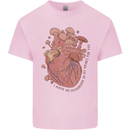 Mushroom Heart Foraging Mycology Kids T-Shirt Childrens Light Pink