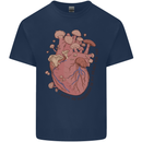 Mushroom Heart Foraging Mycology Kids T-Shirt Childrens Navy Blue