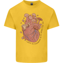 Mushroom Heart Foraging Mycology Kids T-Shirt Childrens Yellow
