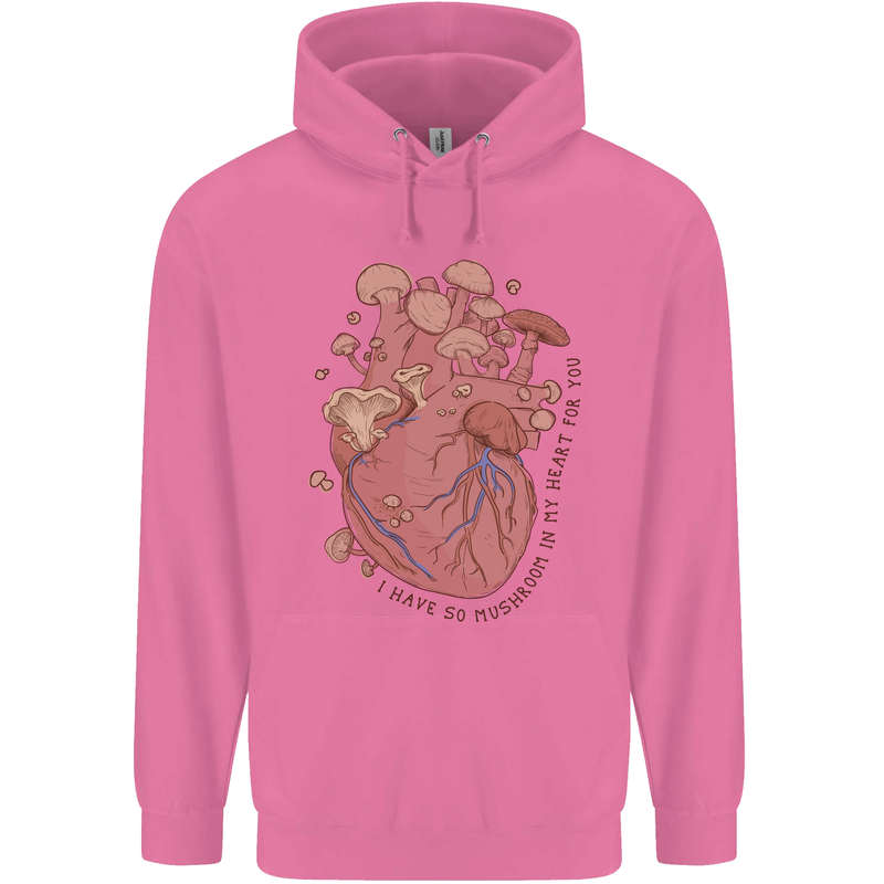 Mushroom Heart Foraging Mycology Mens 80% Cotton Hoodie Azelea