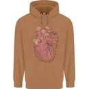 Mushroom Heart Foraging Mycology Mens 80% Cotton Hoodie Caramel Latte