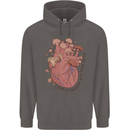 Mushroom Heart Foraging Mycology Mens 80% Cotton Hoodie Charcoal