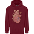 Mushroom Heart Foraging Mycology Mens 80% Cotton Hoodie Maroon