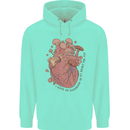 Mushroom Heart Foraging Mycology Mens 80% Cotton Hoodie Peppermint