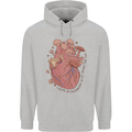 Mushroom Heart Foraging Mycology Mens 80% Cotton Hoodie Sports Grey
