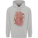 Mushroom Heart Foraging Mycology Mens 80% Cotton Hoodie Sports Grey