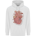 Mushroom Heart Foraging Mycology Mens 80% Cotton Hoodie White