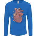 Mushroom Heart Foraging Mycology Mens Long Sleeve T-Shirt Royal Blue