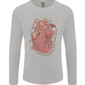 Mushroom Heart Foraging Mycology Mens Long Sleeve T-Shirt Sports Grey