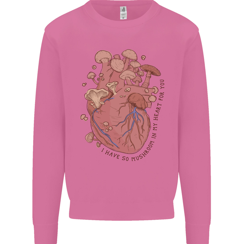 Mushroom Heart Foraging Mycology Mens Sweatshirt Jumper Azalea