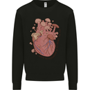 Mushroom Heart Foraging Mycology Mens Sweatshirt Jumper Black