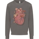 Mushroom Heart Foraging Mycology Mens Sweatshirt Jumper Charcoal