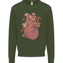 Mushroom Heart Foraging Mycology Mens Sweatshirt Jumper Forest Green