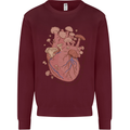 Mushroom Heart Foraging Mycology Mens Sweatshirt Jumper Maroon