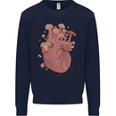 Mushroom Heart Foraging Mycology Mens Sweatshirt Jumper Navy Blue
