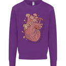 Mushroom Heart Foraging Mycology Mens Sweatshirt Jumper Purple