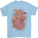 Mushroom Heart Foraging Mycology Mens T-Shirt 100% Cotton Light Blue