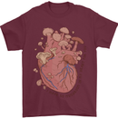 Mushroom Heart Foraging Mycology Mens T-Shirt 100% Cotton Maroon