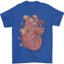 Mushroom Heart Foraging Mycology Mens T-Shirt 100% Cotton Royal Blue
