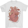 Mushroom Heart Foraging Mycology Mens T-Shirt 100% Cotton White