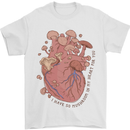 Mushroom Heart Foraging Mycology Mens T-Shirt 100% Cotton White