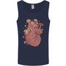 Mushroom Heart Foraging Mycology Mens Vest Tank Top Navy Blue