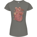Mushroom Heart Foraging Mycology Womens Petite Cut T-Shirt Charcoal
