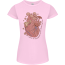 Mushroom Heart Foraging Mycology Womens Petite Cut T-Shirt Light Pink