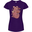 Mushroom Heart Foraging Mycology Womens Petite Cut T-Shirt Purple