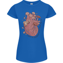 Mushroom Heart Foraging Mycology Womens Petite Cut T-Shirt Royal Blue