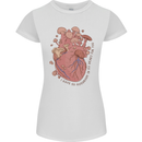 Mushroom Heart Foraging Mycology Womens Petite Cut T-Shirt White