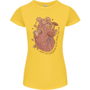 Mushroom Heart Foraging Mycology Womens Petite Cut T-Shirt Yellow