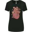 Mushroom Heart Foraging Mycology Womens Wider Cut T-Shirt Black