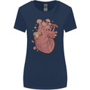 Mushroom Heart Foraging Mycology Womens Wider Cut T-Shirt Navy Blue