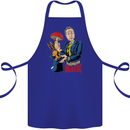 Mushroom Magic LSD Drug Culture Festival Cotton Apron 100% Organic Royal Blue