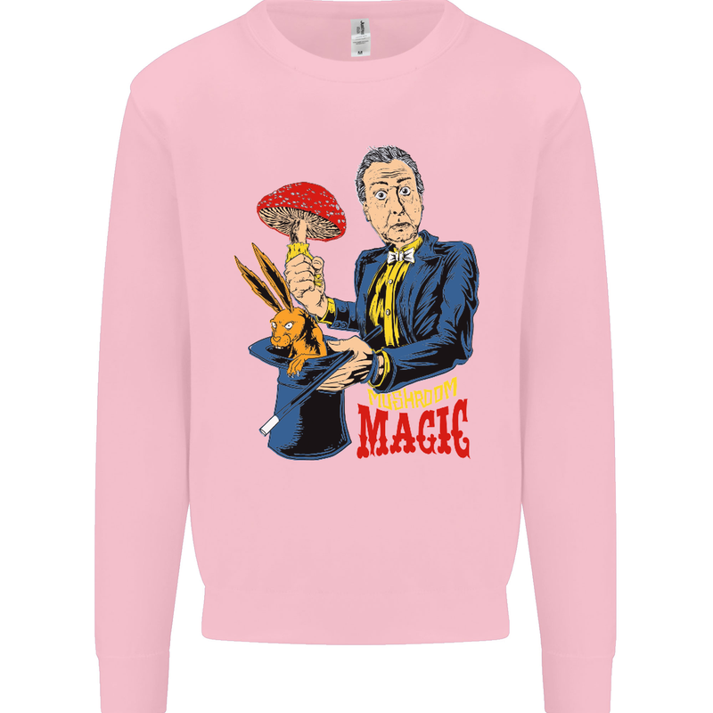 Mushroom Magic LSD Drug Culture Festival Kids Sweatshirt Jumper Light Pink
