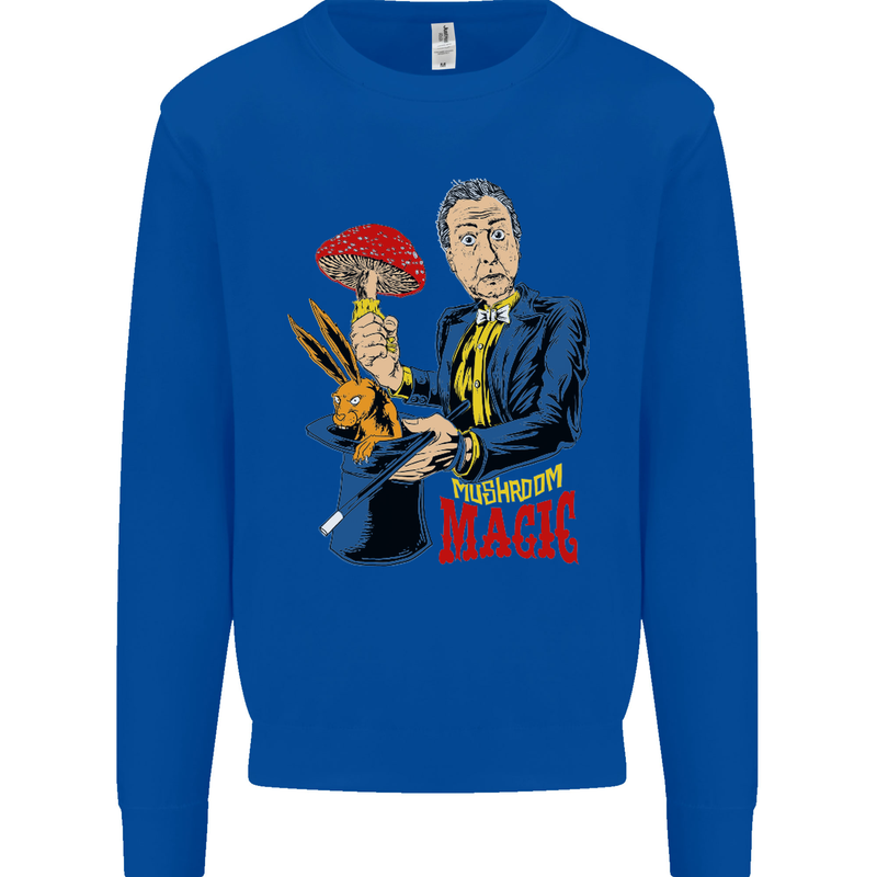 Mushroom Magic LSD Drug Culture Festival Kids Sweatshirt Jumper Royal Blue