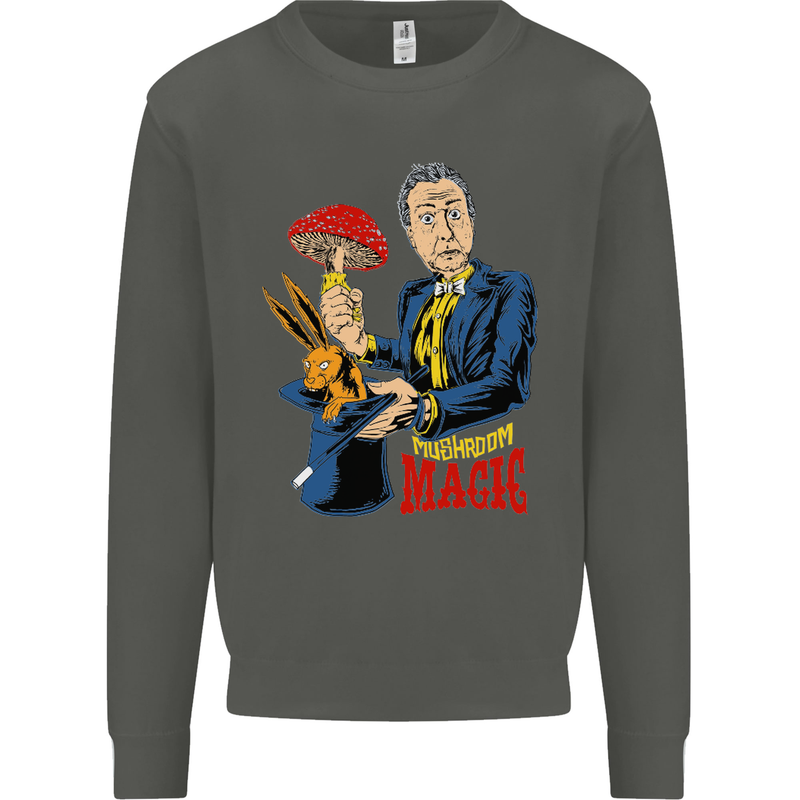 Mushroom Magic LSD Drug Culture Festival Kids Sweatshirt Jumper Storm Grey