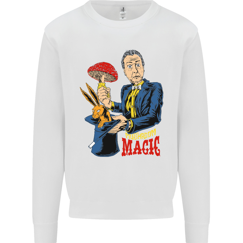Mushroom Magic LSD Drug Culture Festival Kids Sweatshirt Jumper White