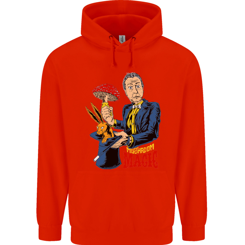 Mushroom Magic LSD Drug Culture Festival Mens 80% Cotton Hoodie Bright Red