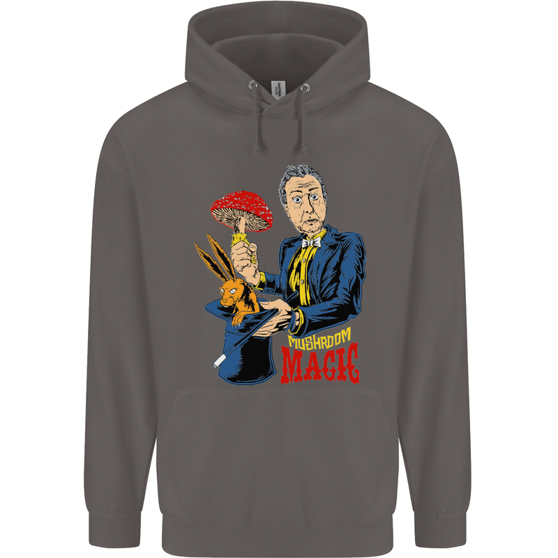 Mushroom Magic LSD Drug Culture Festival Mens 80% Cotton Hoodie Charcoal